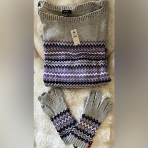 🧤🧶 Talbots Fair Isle Sweater + Matching Gloves Set